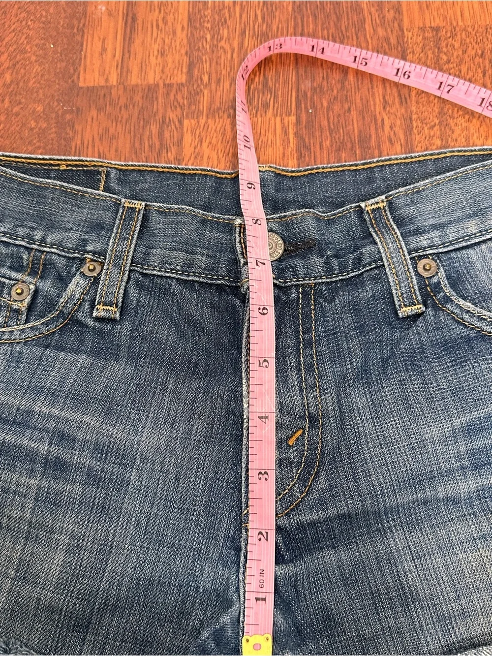 Vintage Y2K Levi’s low-rise cut-off denim shorts. Customized.